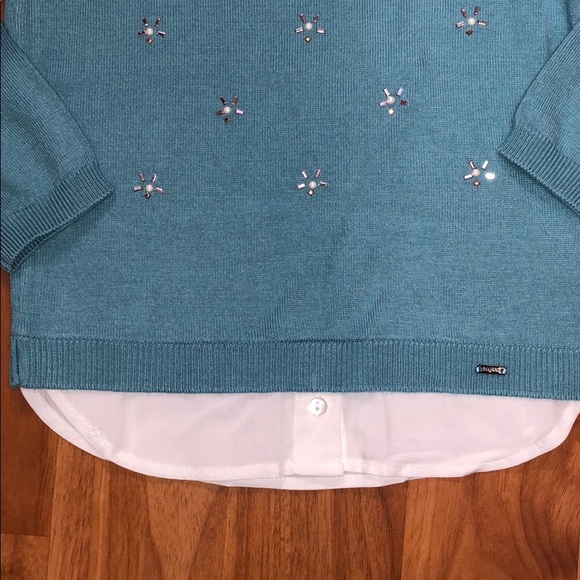 Mayoral teal girls jeweled sweater sizes 4 and 9 NWT - Picture 3 of 3